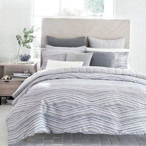 Oake Obsidian Ocean 400 Thread Count Pima Cotton KING Duvet Cover Blue / Gray